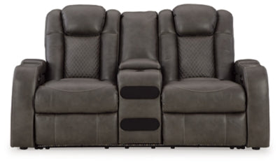 Fyne-Dyme Power Reclining Loveseat with Console - Unclaimed Freight North (Aitkin, MN)