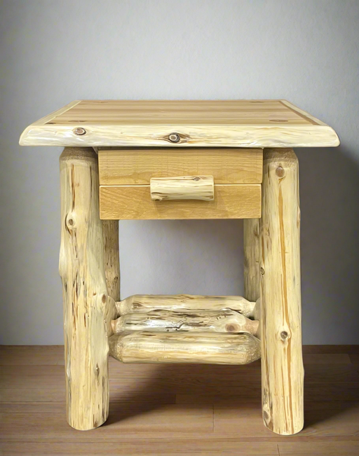 Rustic Cedar 1 Drawer Nightstand - Unclaimed Freight North (Aitkin, MN)