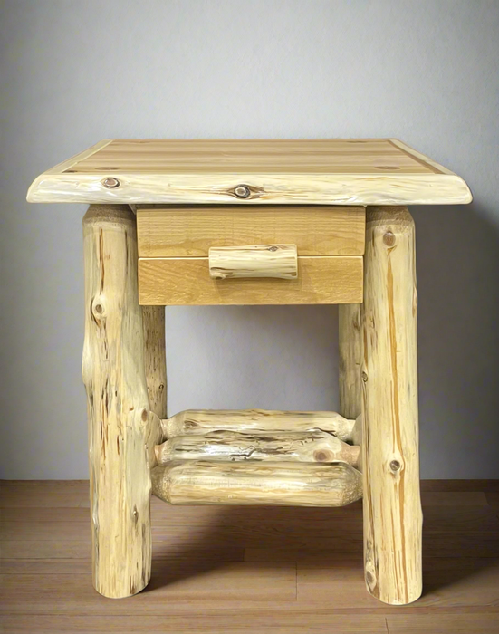Rustic Cedar 1 Drawer Nightstand - Unclaimed Freight North (Aitkin, MN)