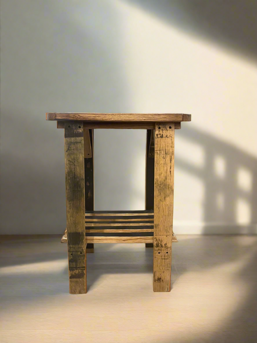 Hickory Whiskey Barrel EndTable - Unclaimed Freight North (Aitkin, MN)