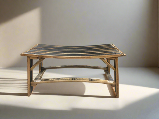 Hickory whiskey barrel bench - Unclaimed Freight North (Aitkin, MN)