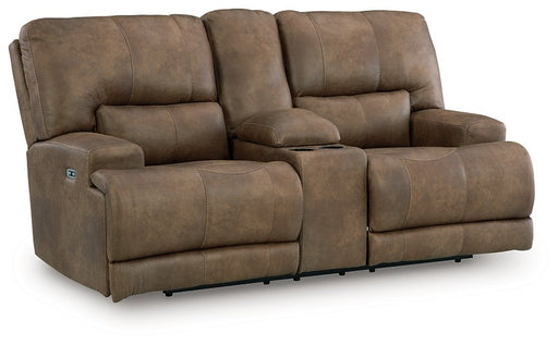 Beckley Place Power Reclining Loveseat with Console - Unclaimed Freight North (Aitkin, MN)