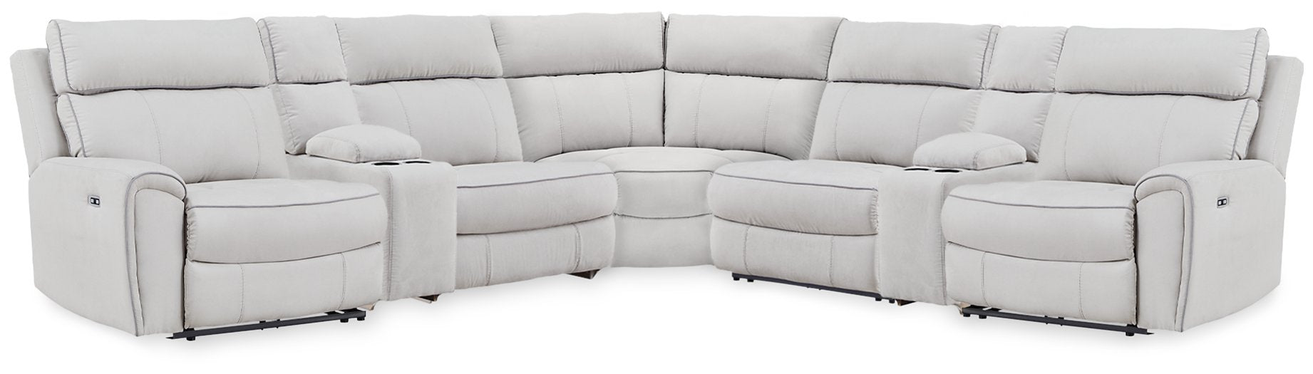Social Pointe Reclining Sectional with Storage Consoles - Unclaimed Freight North (Aitkin, MN)