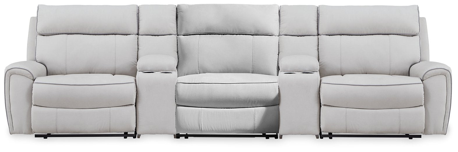 Social Pointe Reclining Sectional with Storage Consoles - Unclaimed Freight North (Aitkin, MN)