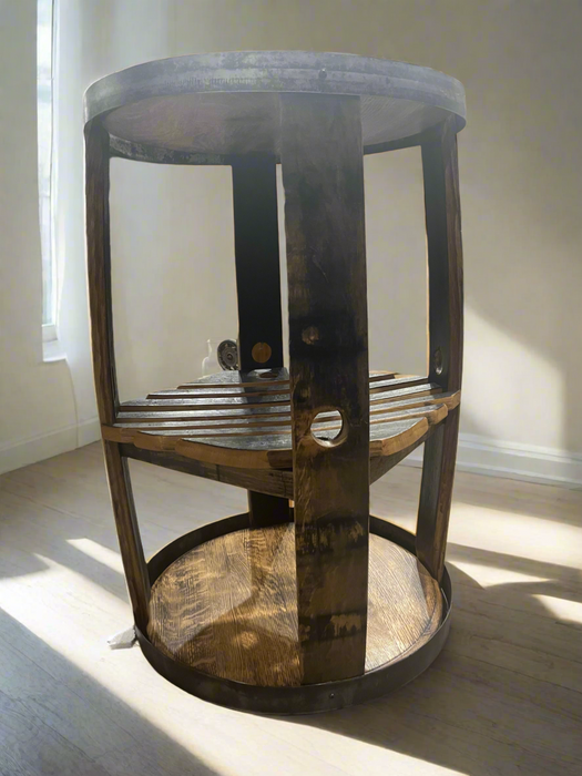 Hickory Whiskey Barrel Table - Unclaimed Freight North (Aitkin, MN)