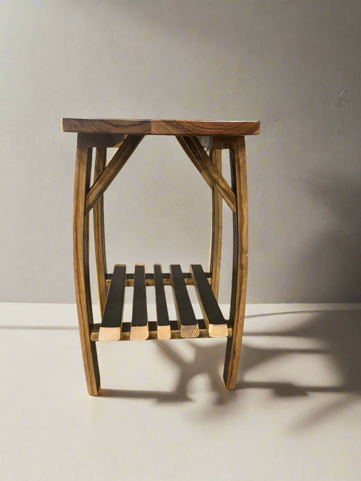 Hickory Whiskey Barrel EndTable - Unclaimed Freight North (Aitkin, MN)