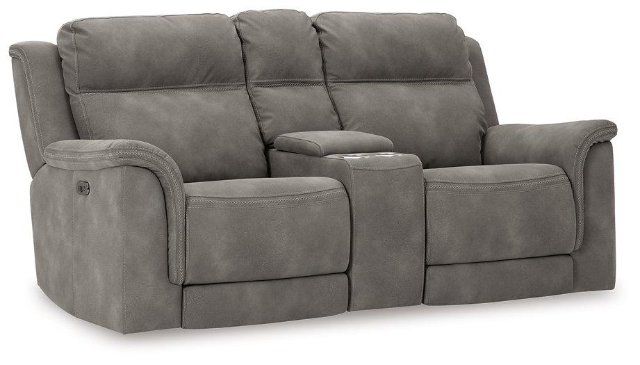 Next-Gen DuraPella Power Reclining Loveseat with Console - Unclaimed Freight North (Aitkin, MN)