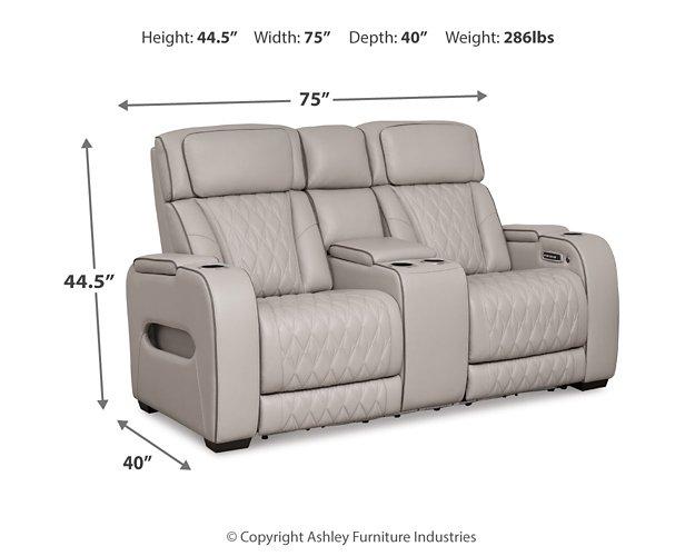 Boyington Power Reclining Loveseat with Console - Unclaimed Freight North (Aitkin, MN)