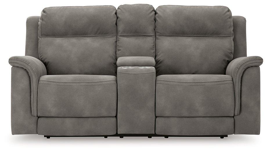 Next-Gen DuraPella Power Reclining Loveseat with Console - Unclaimed Freight North (Aitkin, MN)