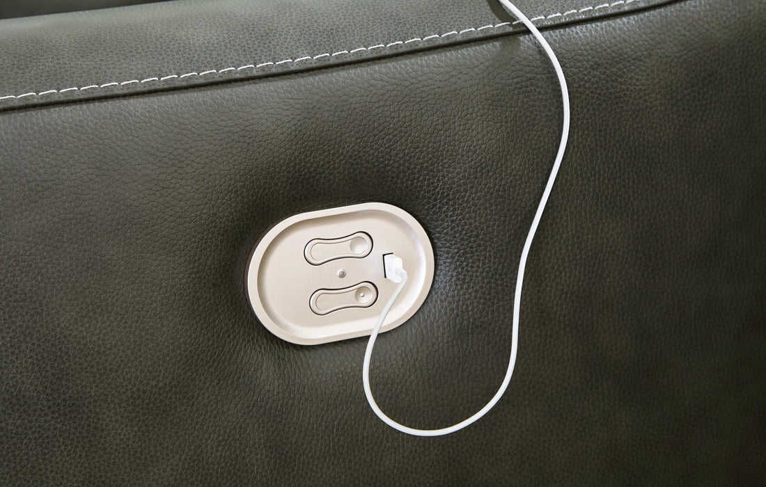 Center Line Power Reclining Sectional Loveseat - Unclaimed Freight North (Aitkin, MN)