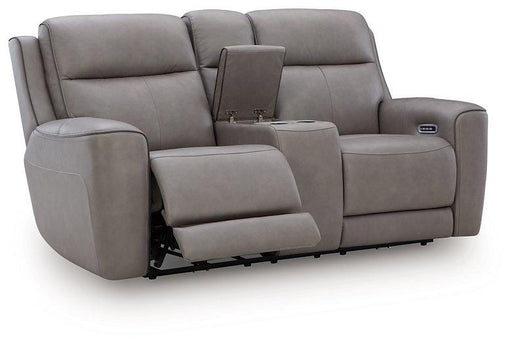 5Z-Comfort Power Reclining Loveseat with Console - Unclaimed Freight North (Aitkin, MN)