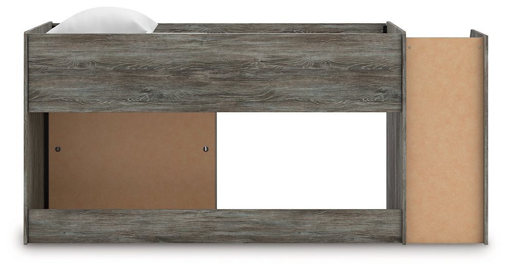 Frandern Loft Bed with Bookcase Storage - Unclaimed Freight North (Aitkin, MN)