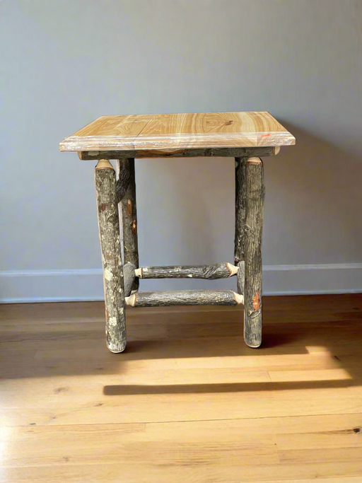 Hickory Log End Table - Unclaimed Freight North (Aitkin, MN)
