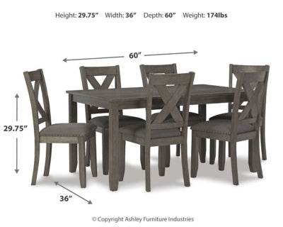 Caitbrook Dining Table and Chairs (Set of 7) - Unclaimed Freight North (Aitkin, MN)