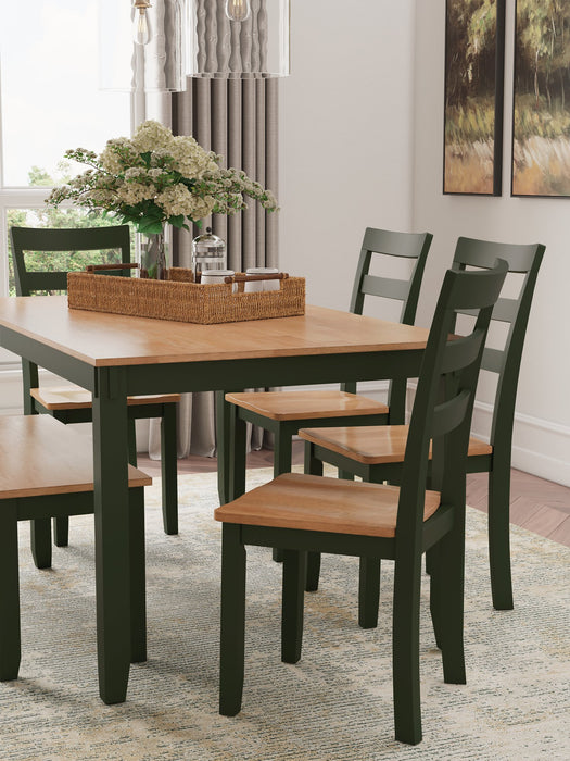 Gesthaven Dining Table with 4 Chairs and Bench (Set of 6) - Unclaimed Freight North (Aitkin, MN)