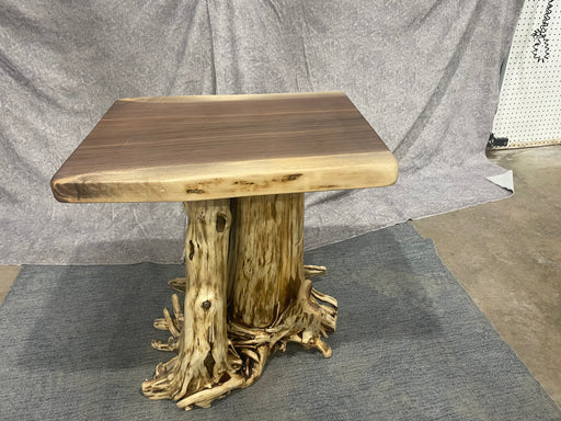Black Walnut End Table W/ Stump - Unclaimed Freight North (Aitkin, MN)
