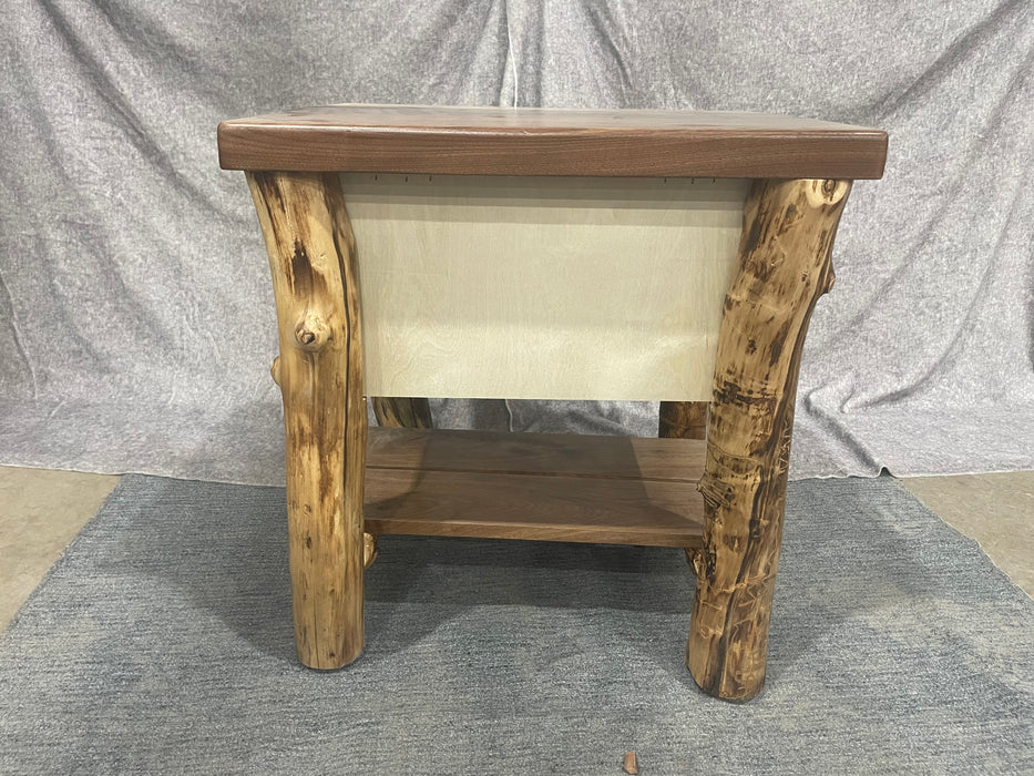 Black Walnut & Aspen Nightstand - Unclaimed Freight North (Aitkin, MN)