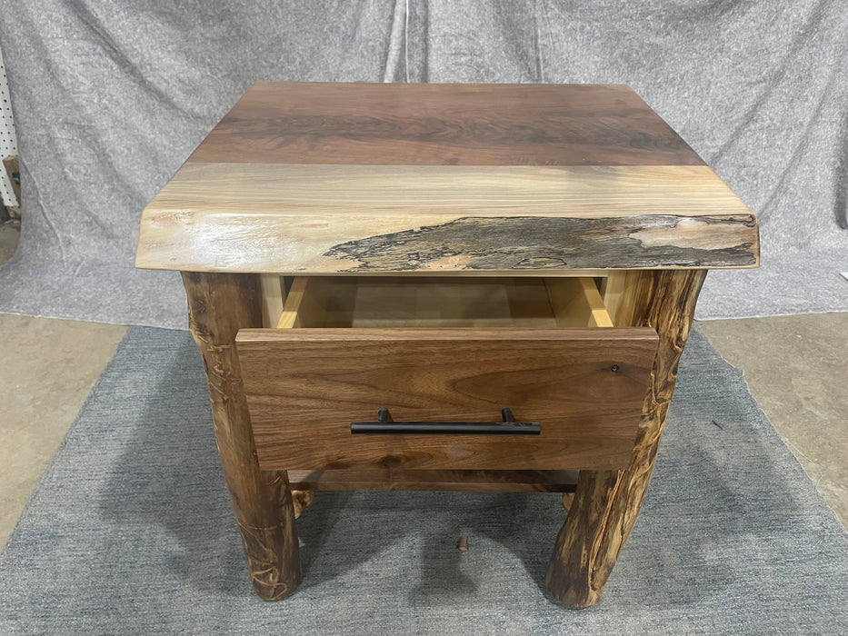 Black Walnut & Aspen Nightstand - Unclaimed Freight North (Aitkin, MN)