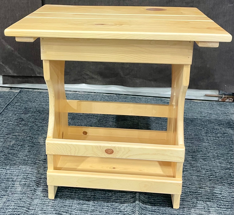 Pine magazine rack end table