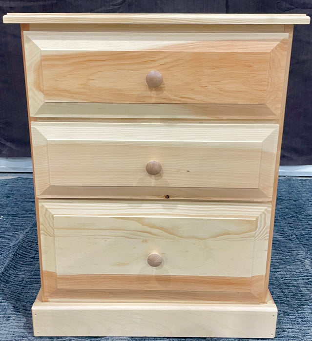 Pine 3 drawer nightstand