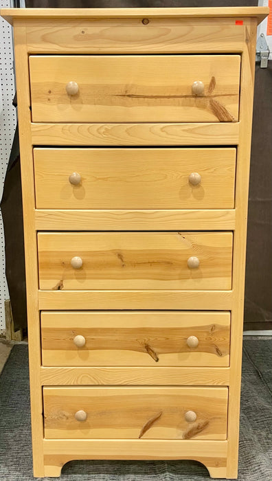 5 drawer pine chest W/O cutout