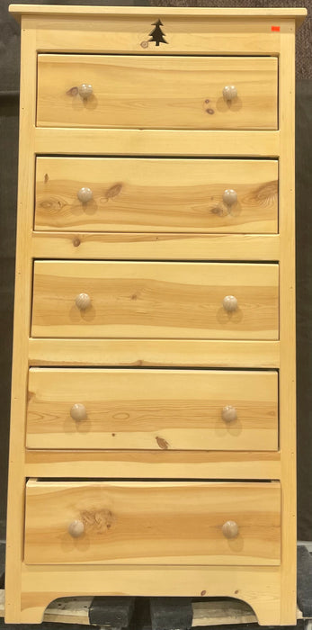 5 Drawer pine chest W/ cutout