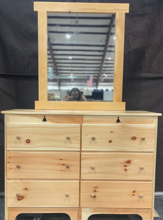 Pine dresser with mirror