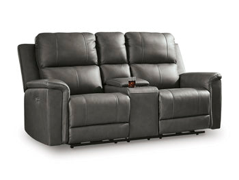 Bleckley Power Reclining Loveseat with Console - Unclaimed Freight North (Aitkin, MN)