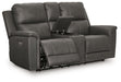 Bleckley Power Reclining Loveseat with Console - Unclaimed Freight North (Aitkin, MN)