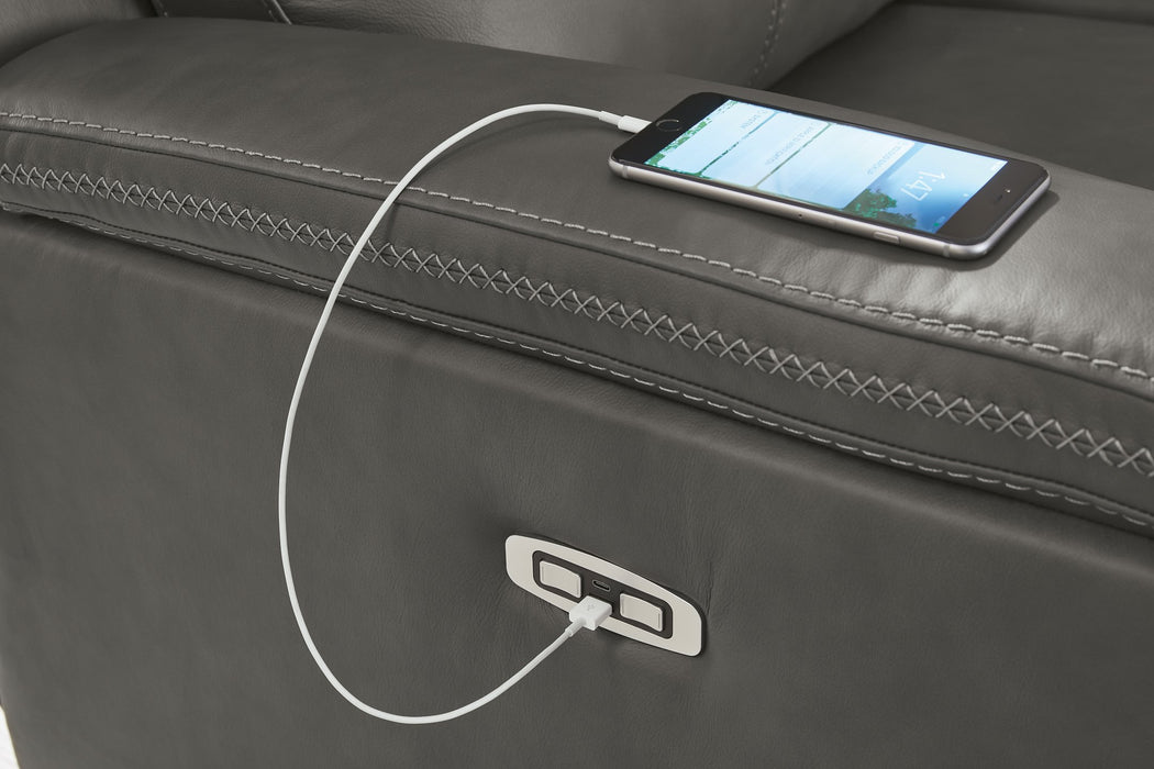 Bleckley Power Reclining Loveseat with Console - Unclaimed Freight North (Aitkin, MN)