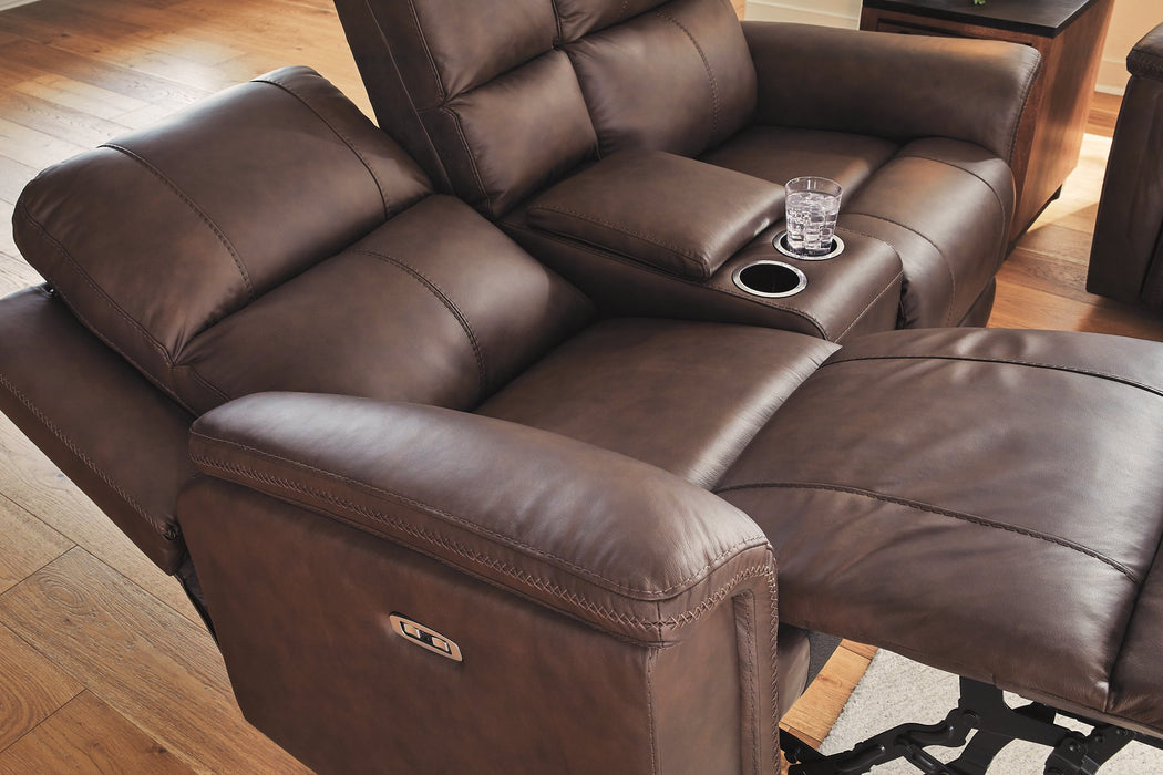 Bleckley Power Reclining Loveseat with Console - Unclaimed Freight North (Aitkin, MN)