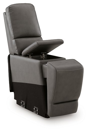 5Z - Pittson Power Reclining Sectional Loveseat with Console - Unclaimed Freight North (Aitkin, MN)