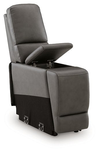 5Z - Pittson Power Reclining Sectional Loveseat with Console - Unclaimed Freight North (Aitkin, MN)