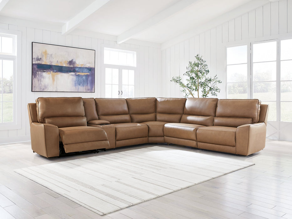 DeepWakes Reclining Sectional with Storage Console - Unclaimed Freight North (Aitkin, MN)