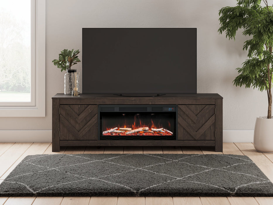 Cayboni 71" TV Stand with Electric Fireplace - Unclaimed Freight North (Aitkin, MN)